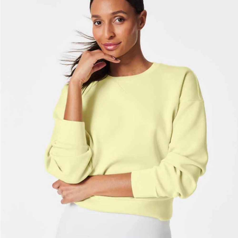 SPANX AirEssentials Crew Lemon Lime EUC Sz Medium